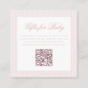 Carte D'accompagnement Cadeaux pour Baby Light Pink en ligne Registre de 