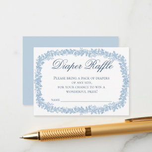Carte D'accompagnement Cadre de toile florale vintage bleu tirelire