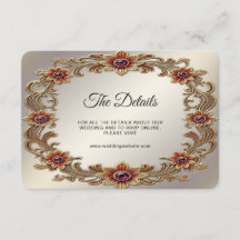 Cadre Floral Or avec pierres rouges Détail