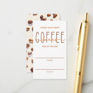 Carte D'accompagnement Café Baby shower Café Bean Gueting Game Card