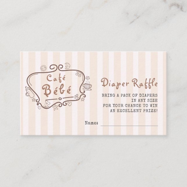 Carte D'accompagnement Café Bébé Français Moderne Baby shower neutre entr (Devant)