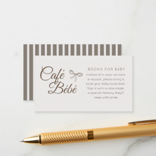 Carte D'accompagnement Cafe Bebe Livres pour Bébé Baby Shower
