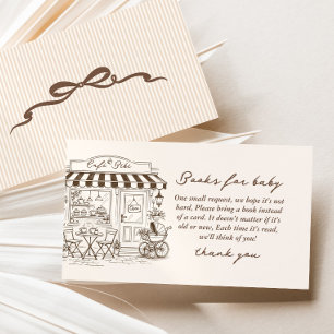 Carte D'accompagnement Cafe Bebe Livres pour bébé de couleur neutre Café