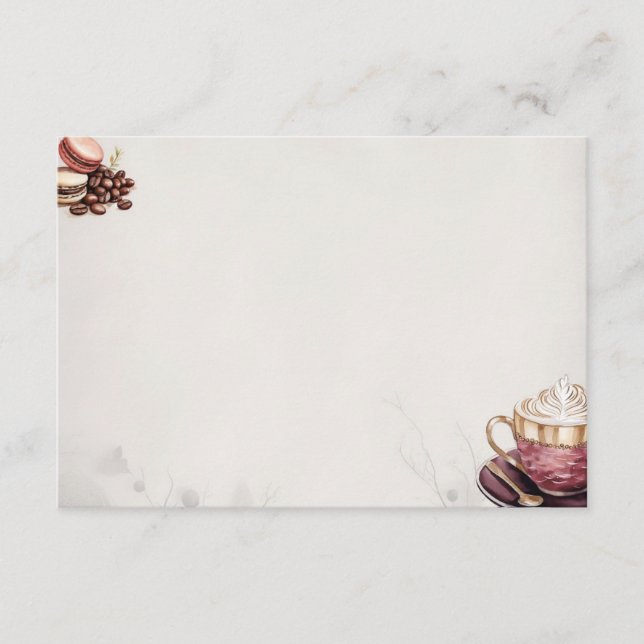 Carte D'accompagnement Café Crémeux Base Blank Recette Card (Devant)