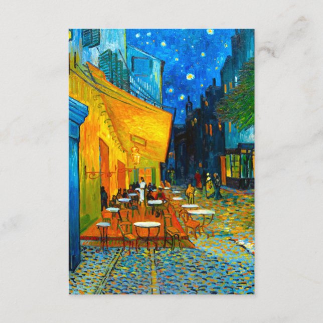 Carte D'accompagnement Café Van Gogh Terrasse en soirée (Devant)