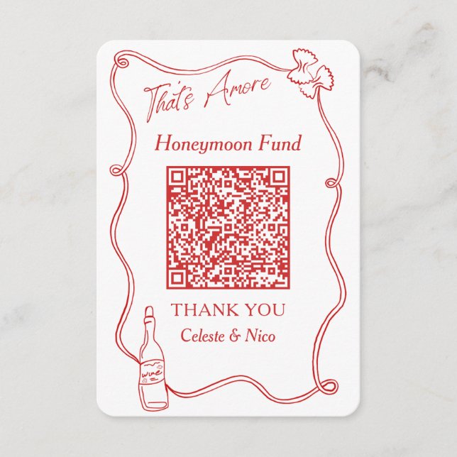 Carte D'accompagnement Caisse de lune de miel italienne "That's Amore" Co (Devant)