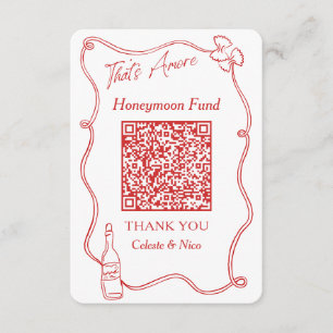 Carte D'accompagnement Caisse de lune de miel italienne "That's Amore" Co