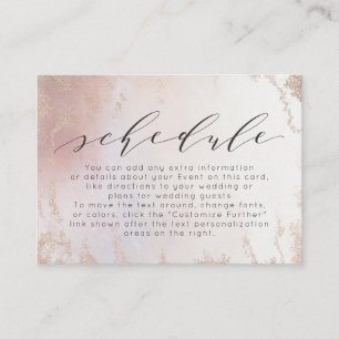 Carte D'accompagnement Calendrier du Mariage de l'huile de purée rose pâl