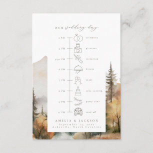Carte D'accompagnement Calendrier Mariage Forest Mountain Ordre des événe