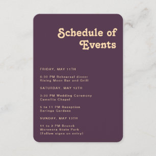 Carte D'accompagnement Calendrier rétroactif des événements Bordure arron