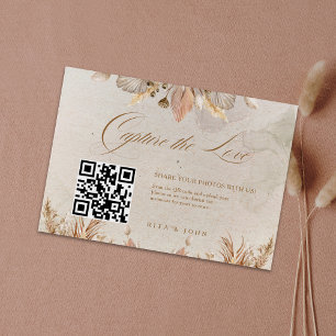 Carte D'accompagnement Calligraphie Automne Boho Capture Le code QR d'amo