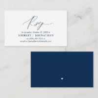 Calligraphie bleu marine moderne, mariage RSVP