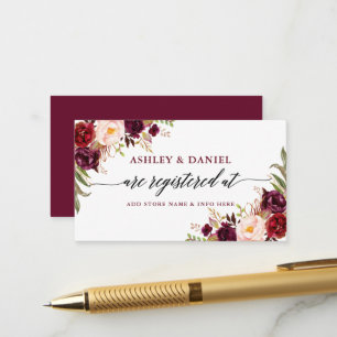Carte D'accompagnement Calligraphie Bourgogne Registre des Mariages flora