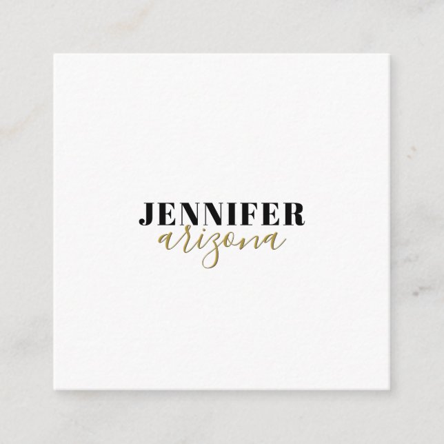 Carte D'accompagnement Calligraphie Elegant Plain Ajouter son propre nom (Devant)