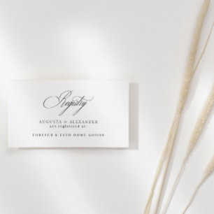 Carte D'accompagnement Calligraphie élégante du registre mariage