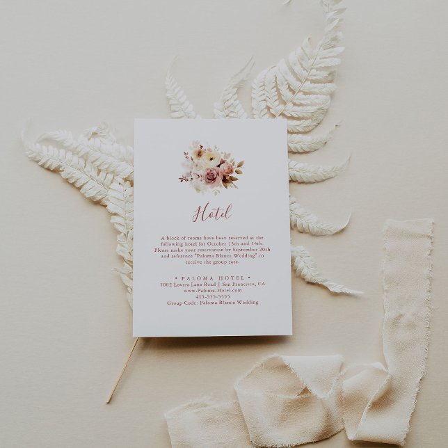 Carte D'accompagnement Calligraphie Hôtel Floral gracieux (Créateur téléchargé)