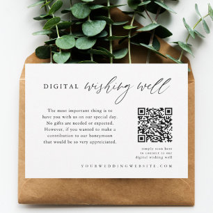 Carte D'accompagnement Calligraphie Mariage QR Code Digital Wishing well