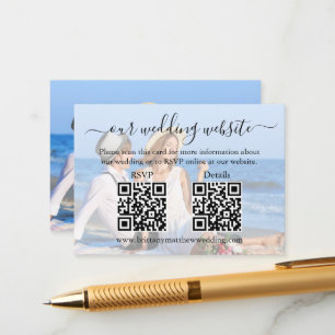 Carte D'accompagnement Calligraphie Mariage Site Web 2 QR Overlay Photo