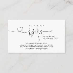 Carte D'accompagnement Calligraphie moderne en ligne RSVP sur le site Mar