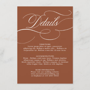 Carte D'accompagnement Calligraphie moderne Mariage en terre cuite intemp