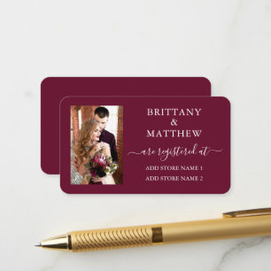 Carte D'accompagnement Calligraphie moderne Mariage photo Registre Bourgo