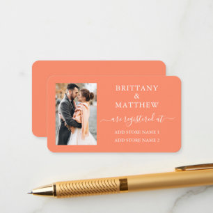 Carte D'accompagnement Calligraphie moderne Photo Registre de mariage Cor