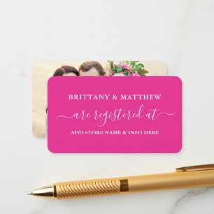 Carte D'accompagnement Calligraphie moderne Registre Mariage Photo Rose c