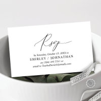 Calligraphie Noire Simple Moderne, Mariage RSVP