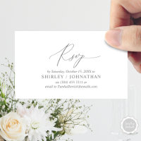 Calligraphie Noire Simple Moderne, Mariage RSVP