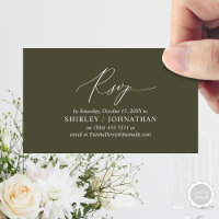 Calligraphie Noire Simple Moderne, Mariage RSVP