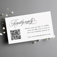 Calligraphie romantique Mariage QR Code RSVP
