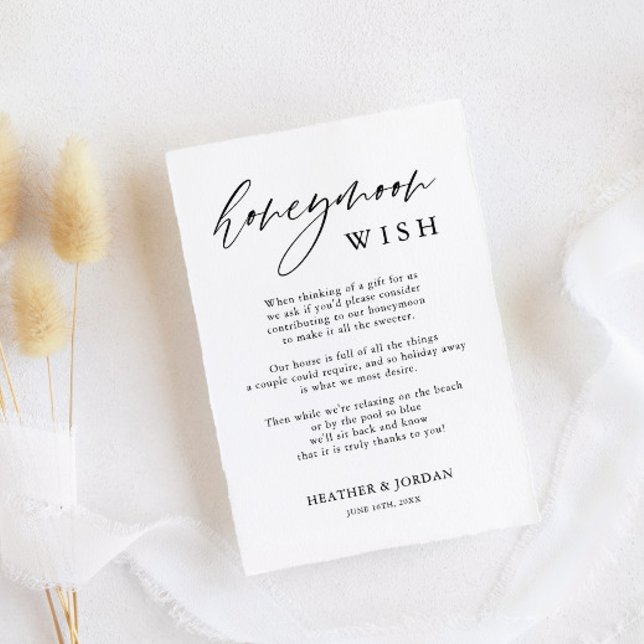 Carte D'accompagnement Calligraphie rustique souhait lune de miel (Créateur téléchargé)