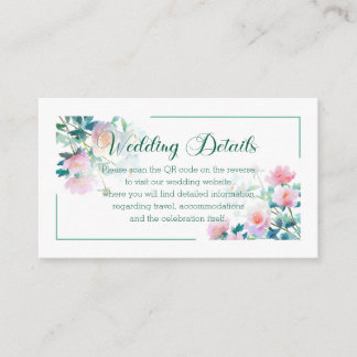 Carte D'accompagnement Calligraphy Floral Fresh Pink Peony Wedding
