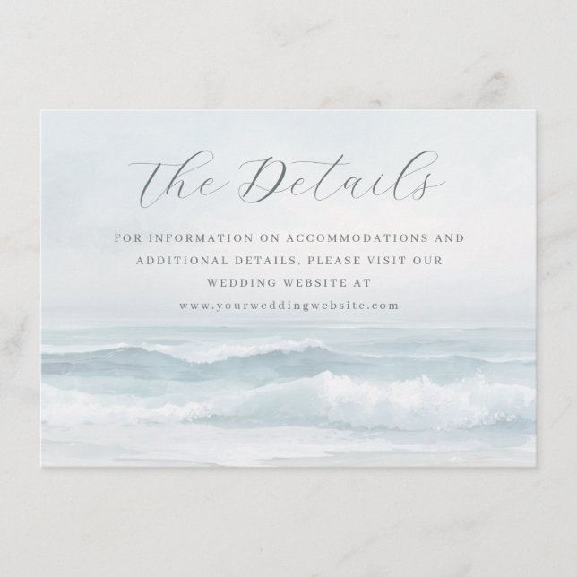 Carte D'accompagnement Calm Blue Ocean Waves (Devant)