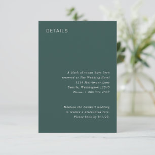Carte D'accompagnement Camille Pine Green Mariage moderne