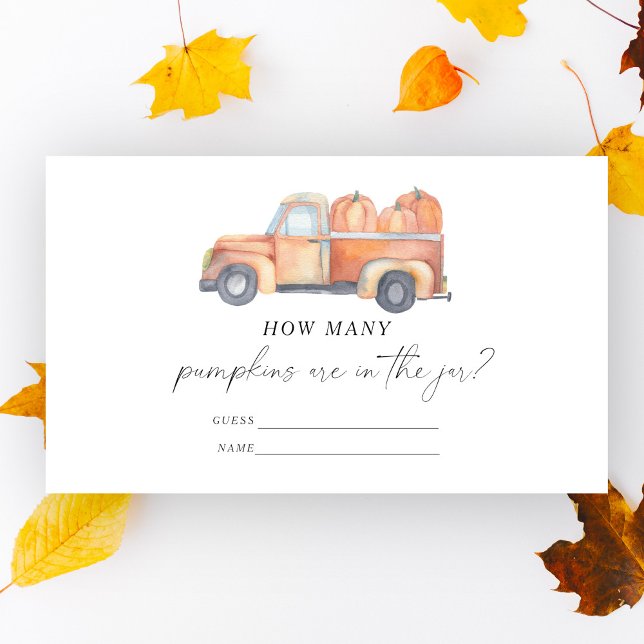 Carte D'accompagnement Camion d'automne - devinez combien de citrouilles  (Créateur téléchargé)