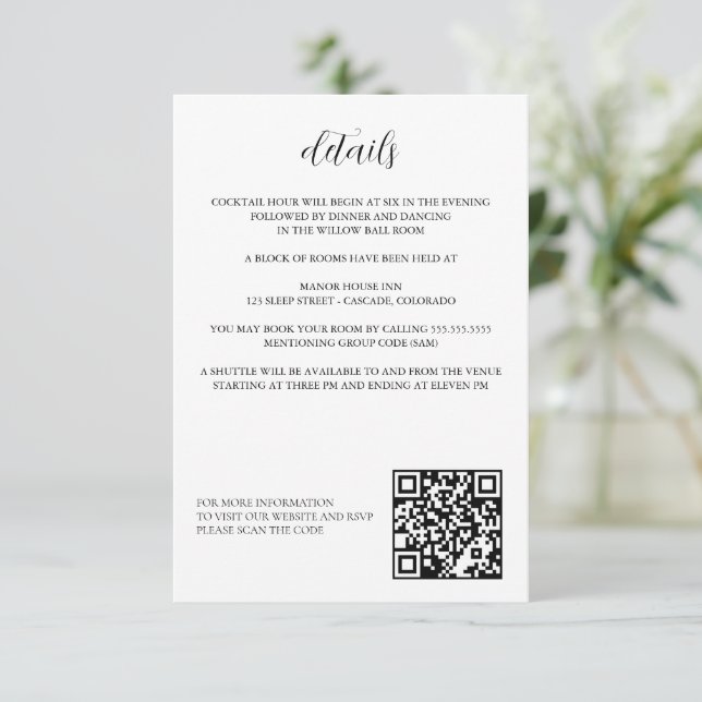 Carte D'accompagnement Campfire Love Wedding Details (Debout devant)
