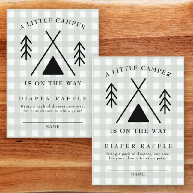Carte D'accompagnement Camping baby shower tombole (Créateur téléchargé)