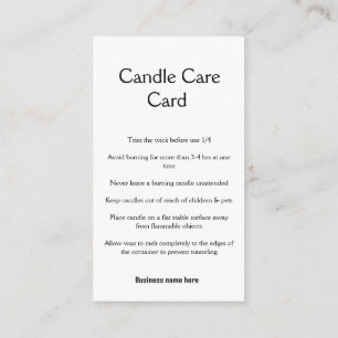 Carte D'accompagnement Candle instructions cire fondre ajouter q r code b