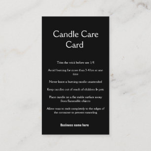 Carte D'accompagnement Candle instructions cire fondre ajouter q r code b