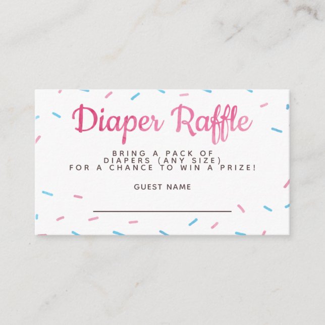 Carte D'accompagnement Candyland arrose Baby shower Déchets Raffle (Devant)