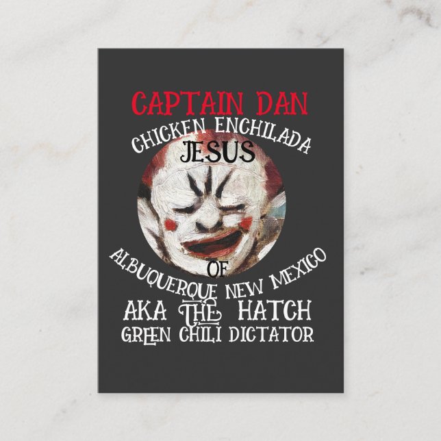 CARTE D'ACCOMPAGNEMENT CAPITAINE DAN CHICKEN ENCHILADA JESUS ALBUQUERQUE  (Devant)