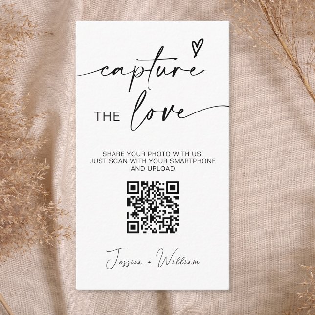 Carte D'accompagnement Capture de mariage moderne l'amour Code Qr (Créateur téléchargé)