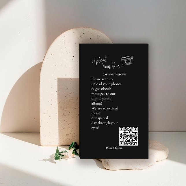 Carte D'accompagnement Capture The Love QR code Wedding Guest Photo Share (Créateur téléchargé)