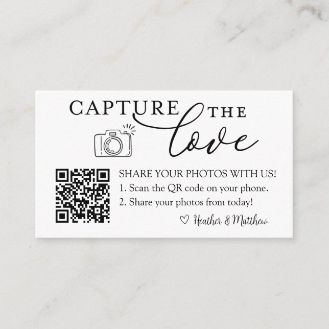 Carte D'accompagnement Capturez l'album de photos Amour QR Code (Devant)