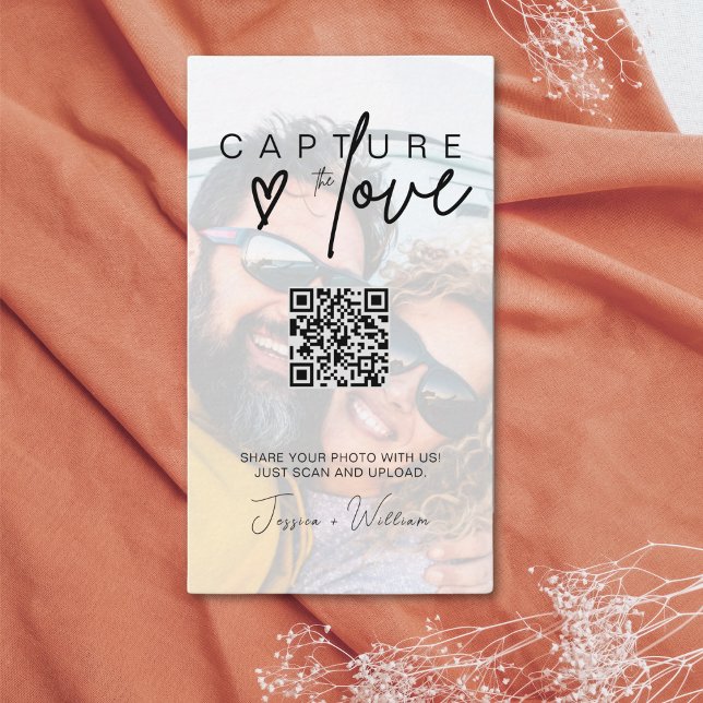 Carte D'accompagnement Capturez l'amour Code Qr de photo de mariage moder (Créateur téléchargé)