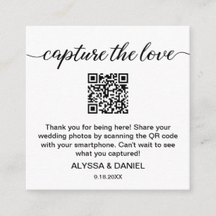 Carte D'accompagnement Capturez l'amour code QR partage photo mariage