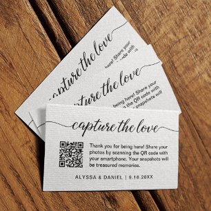 Carte D'accompagnement Capturez l'amour code QR partage photo mariage