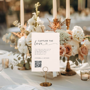Carte D'accompagnement Capturez l'amour ! Photo, Code QR cœur, Mariage