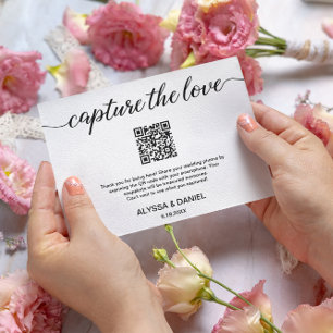 Carte D'accompagnement Capturez le code QR de partage de photos de mariag